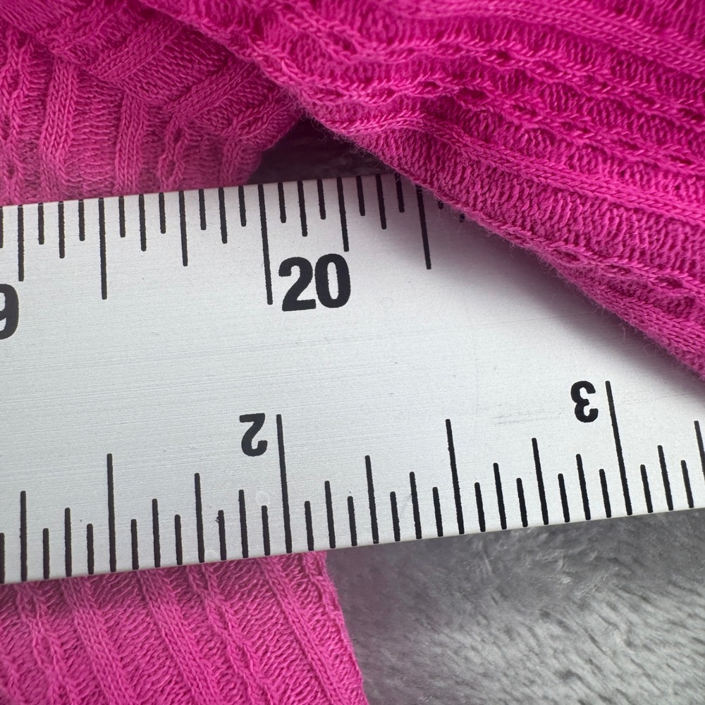 NWOT Isaac Mizrahi Live Pink Textured Knit Open Front Cardigan 3/4 Sleeve M - Picture 5 of 8